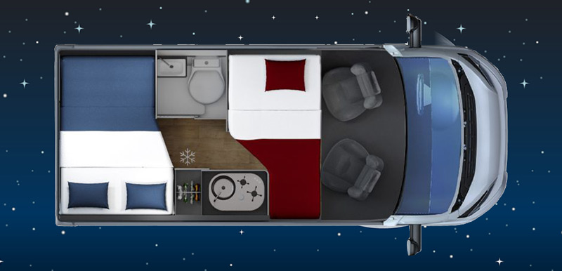 GiottiVan 54T plano noche